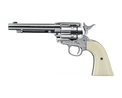 Пневматический револьвер Colt SAA 45 BB nickel, кал. 4,5 мм