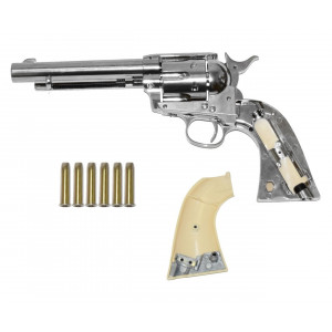 Пневматический револьвер Colt SAA 45 BB nickel, кал. 4,5 мм