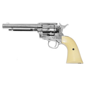 Пневматический револьвер Umarex Colt SAA 45 PELLET nickel, кал. 4,5мм